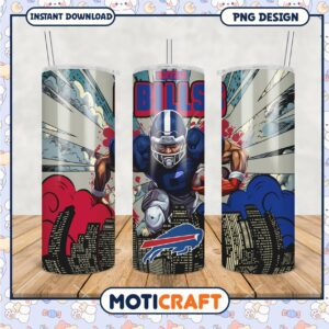 Buffalo Bills tumbler cup with bold graphic design, perfect gift idea