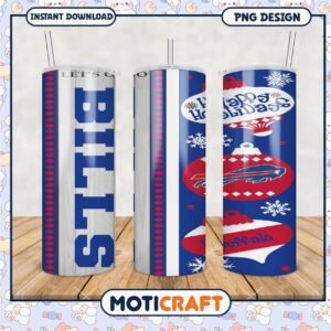 Buffalo Bills Holiday Tumbler, festive drinkware for fans