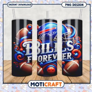 Buffalo Bills Forever Tumbler, Perfect for Game Day Events