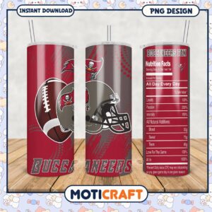 Buccaneers Fan Tumbler PNG Design, Perfect for Game Day Lovers