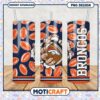 Broncos tumbler cup design with football graphics, perfect for fans