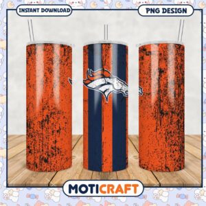 Broncos Striped Tumbler PNG Design, Perfect for Fans and Gifts