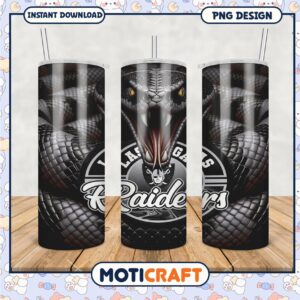 Bold Las Vegas Raiders Tumbler Design, Perfect for Game Day Use