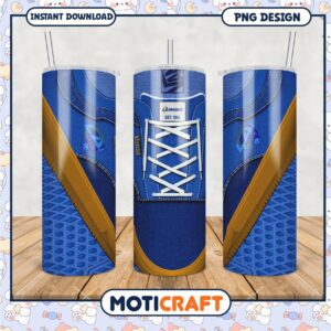 Blue Sneaker Design Tumbler, Perfect for Sports Lovers and Fans