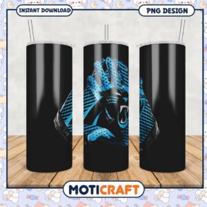 Blue Panther Gloves Tumbler PNG, perfect for sports fans and gifts
