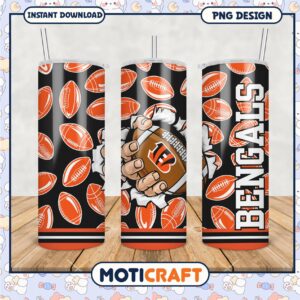 Bengals Football Tumbler Design, Perfect for Game Day Fans