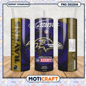 Baltimore Ravens tumbler, limited edition for NFL kickoff 2024