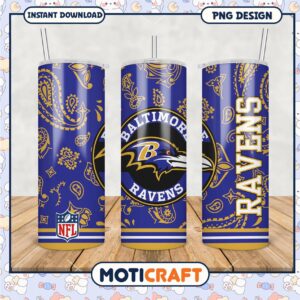 Baltimore Ravens tumbler design, perfect for NFL fans everywhere