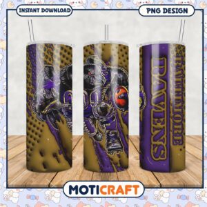 Baltimore Ravens tumbler design, stylish and functional drinkware