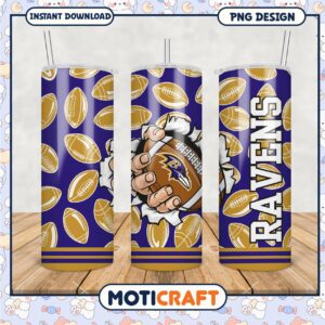 Baltimore Ravens tumbler design with football theme