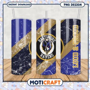 Baltimore Ravens tumbler design for fans, stylish and functional drinkware