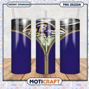 Baltimore Ravens tumbler cup design, perfect for game day sips