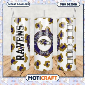 Baltimore Ravens Leopard Print Tumbler, Stylish and Functional Design