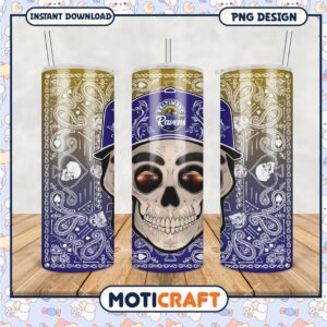 Baltimore Ravens Skull Tumbler, Unique Design for Fans