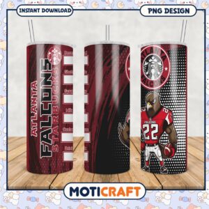 Atlanta Falcons tumbler with Starbucks design, ideal for fans and coffee lovers