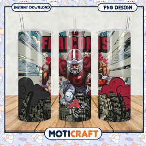 Atlanta Falcons tumbler design with vibrant graphics