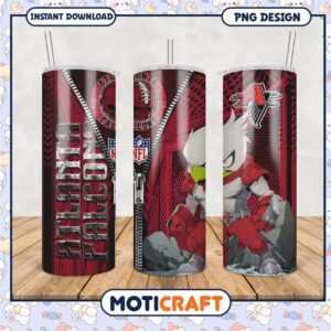 Atlanta Falcons tumbler design featuring bold graphics, perfect for fans