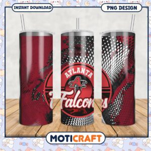 Atlanta Falcons tumbler design features vibrant colors, perfect for fans