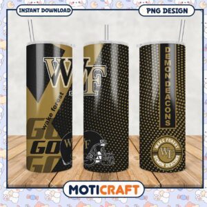Wake Forest Demon Deacons Tumbler PNG Design Template
