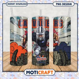 Virginia Cavaliers Football Tumbler PNG Design Artwork
