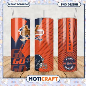 Virginia Cavaliers Tumbler Design Team Spirit PNG File