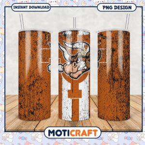 Vintage Longhorn Tumbler PNG Design for Fans