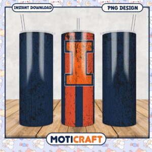 Vintage Illinois Logo Tumbler PNG Design for Fans