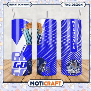 Villanova Wildcats Tumbler PNG Graphic Design Template