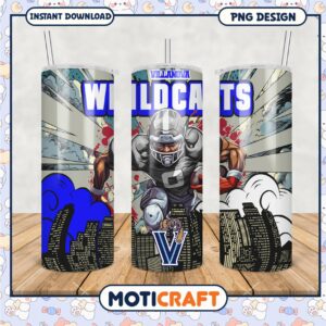 Villanova Wildcats Football Tumbler PNG Design Files