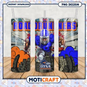 UTSA Roadrunners Football Tumbler PNG Design
