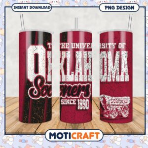 University of Oklahoma Sooners Tumbler PNG Design