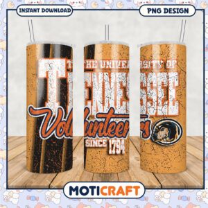 University of Tennessee Volunteers Tumbler PNG Design