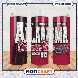 University of Alabama Crimson Tide Tumbler PNG Design
