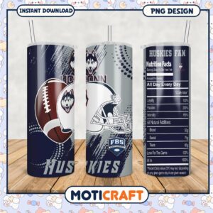 UConn Huskies Fan Tumbler PNG Sporty Design Artwork