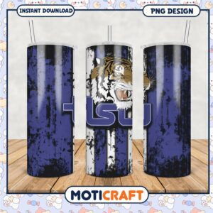 Tumbler Design with TSU Tiger Logo and Grunge Effect