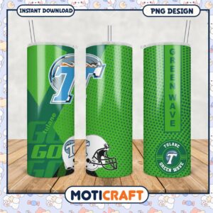 Tulane Green Wave Tumbler PNG Design for Fans and Collectors