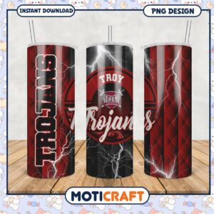 Troy Trojans Red and Black Tumbler PNG Design 2023