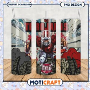Troy Trojans Football Tumbler PNG Art Design