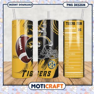 Tigers Fan Tumbler PNG Design All Day Every Day