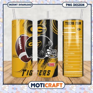 Tigers Fan Tumbler PNG for Die Hard Sports Lovers