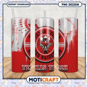 Texas Tech Red Raiders Tumbler PNG Design for Fans
