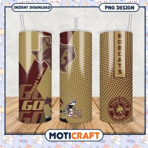 Texas State Bobcats Tumbler PNG Design for Fans and Events