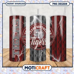 Texas Southern Tigers Tumbler Design PNG File Download
