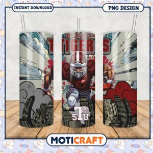 Texas Southern Tigers Football Tumbler PNG Design