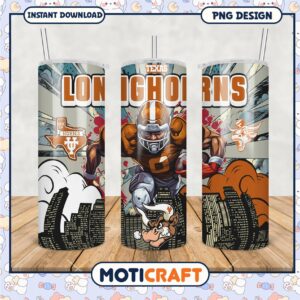 Texas Longhorns Football Tumbler PNG Design Art