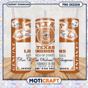 Texas Longhorns Football Tumbler PNG Design for Fans