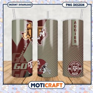 Texas A&M Aggies Tumbler PNG Design for Fans