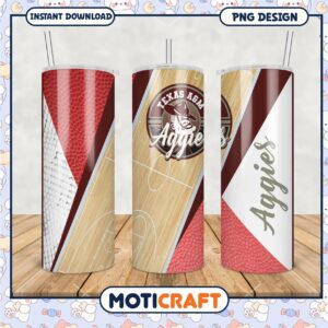 Texas A&M Aggies Basketball Tumbler PNG Design 2023