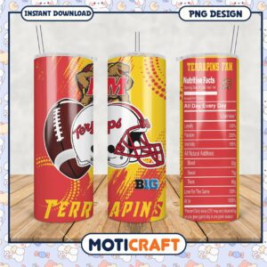Terrapins Fan Football Tumbler PNG Design for Fans