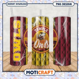 Temple Owls Tumbler PNG Design for Fans and Collectors